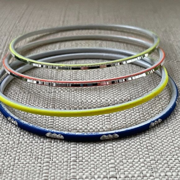 Glass Bangle Multi Color Bracelet Wrist Band Bangles Set of 4 - Picture 5 of 11